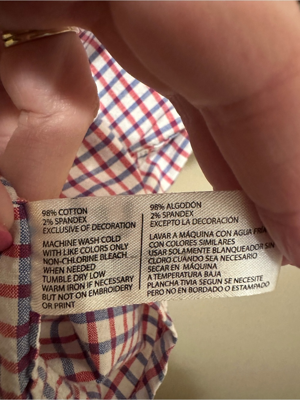 U.S. Polo Assn. Men’s Stretch L Short Sleeve Shirt Red White Blue Gingham Plaid - Picture 7 of 7